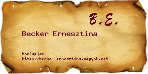 Becker Ernesztina névjegykártya